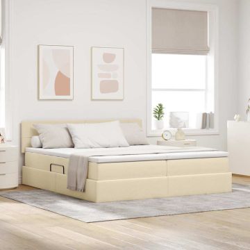 vidaXL Saugos lova su čiužiniu Kremas 180 x 200 cm Dirbtinė oda