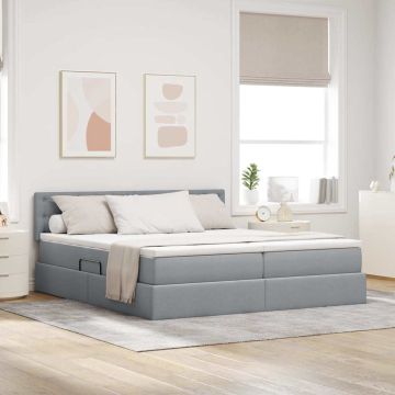 vidaXL Saugos lova Šviesiai pilka 180 x 200 cm Dirbtinė oda