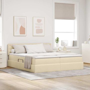 vidaXL Saugos lova su čiužiniu Kremas 180 x 200 cm Dirbtinė oda