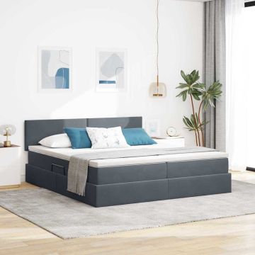vidaXL Saugos lova su čiužiniu su galvūgalio Tamsiai pilka 90 x 200 cm