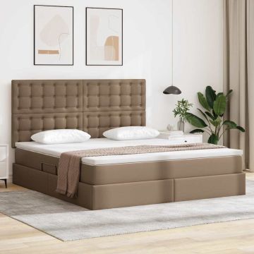 vidaXL Saugos lova su čiužiniu Kapučino 160 x 200 cm Dirbtinė oda