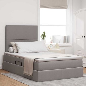vidaXL Lova su daiktų laikymo vieta ir čiužiniu Taupe 120 x 200 cm