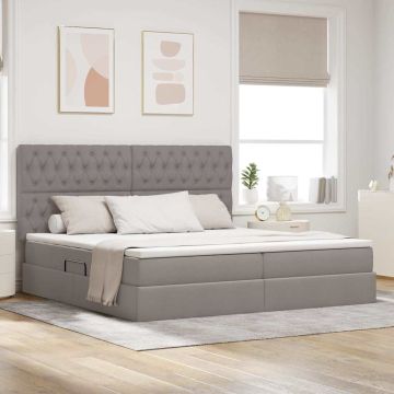 vidaXL Lova su daiktų laikymo vieta ir čiužiniu Taupe 200 x 200 cm
