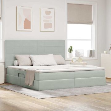 vidaXL Lova su daiktų laikymo vieta ir čiužiniu 200 x 200 cm Aksomas
