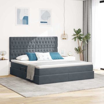vidaXL Lova su daiktų laikymo vieta ir čiužiniu 180 x 200 cm Aksomas