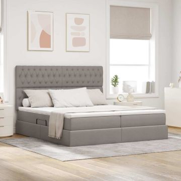 vidaXL Saugos lova su čiužiniu Taupe 180 x 200 cm Dirbtinė oda