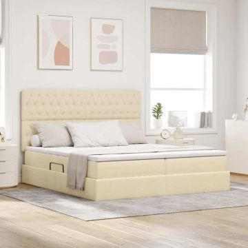 vidaXL Saugos lova su čiužiniu Kremas 180 x 200 cm Dirbtinė oda