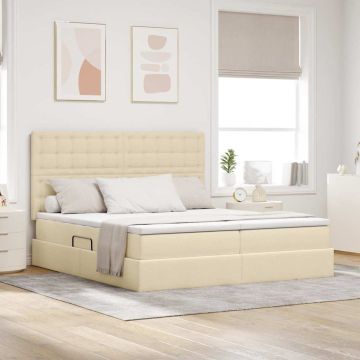 vidaXL Saugos lova su čiužiniu Kremas 180 x 200 cm Dirbtinė oda