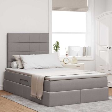 vidaXL Lova su daiktų laikymo vieta ir LED su LED Taupe 120 x 200 cm