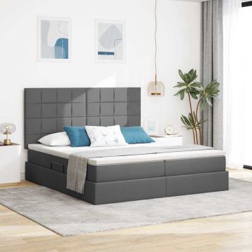 vidaXL Lova su galvūgalio Tamsiai pilka 180 x 200 cm audinys