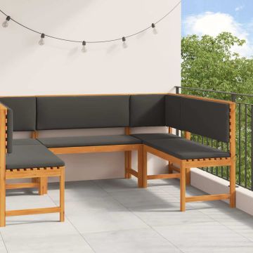 vidaXL Sodo suolelių komplektas 5 pcs Ruda Kietos akacijos mediena