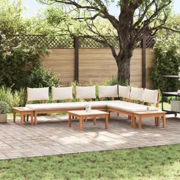 vidaXL Sodo Sofų Rinkinys 4 pcs Ruda ir grietinėlė