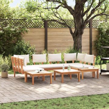 vidaXL Sodo Sofų Rinkinys 4 pcs Ruda ir grietinėlė