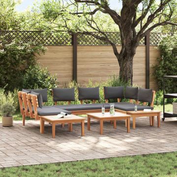 vidaXL Sodo Sofų Rinkinys 4 pcs Ruda ir pilka