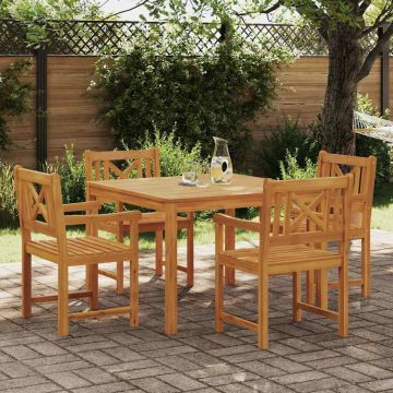 vidaXL Sodo valgomojo komplektas 5 pcs Ruda Akacijos medienos masyvas