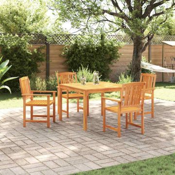 vidaXL Sodo valgomojo komplektas 5 pcs Ruda Kietos akacijos mediena