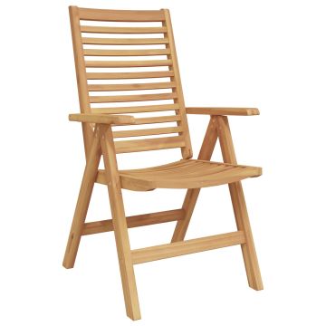 vidaXL Sodo Kėdė 8 pcs Ruda 52 x 64.5 x 108 cm Tikmedžio masyvas
