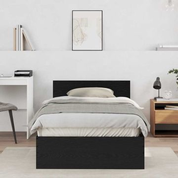 vidaXL Lovos rėmas Juodas ąžuolas 203 x 104 x 70 cm Apdirbta mediena