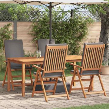 vidaXL Sodo Kėdė 4 pcs Ruda ir pilka 57 x 71.5 x 104 cm
