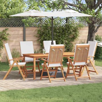 vidaXL Sodo Kėdė 6 pcs Ruda ir balta 57 x 71.5 x 104 cm