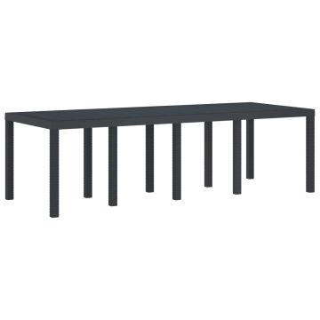 vidaXL Sodo stalas Antracitas 250 x 100 x 73 cm poliratanas