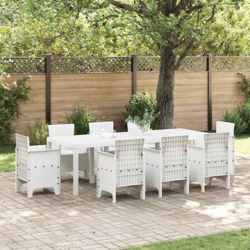 vidaXL Sodo stalas Balta 250 x 100 x 73 cm poliratanas