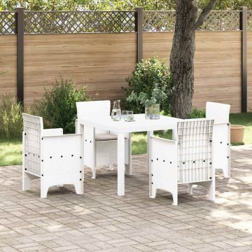 vidaXL Sodo valgomojo komplektas 5 pcs Balta Polipropilenas