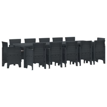 vidaXL Sodo valgomojo komplektas 13 pcs Antracitas Sintetinė ratana