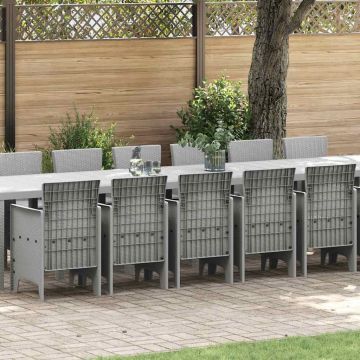 vidaXL Sodo valgomojo komplektas su pagalvėmis 17 pcs Šviesiai pilka