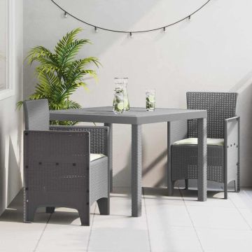 vidaXL Sodo valgomojo komplektas 3 pcs Šviesiai pilka Polipropilenas