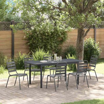 vidaXL Sodo valgomojo komplektas 7 pcs Antracitas Miltelinis plienas