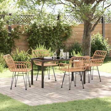 vidaXL Sodo valgomojo komplektas 5 pcs Ruda
