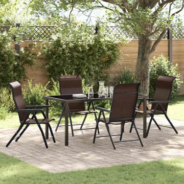 vidaXL Sodo valgomojo komplektas 5 pcs Ruda