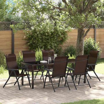 vidaXL Sodo valgomojo komplektas 7 pcs Ruda