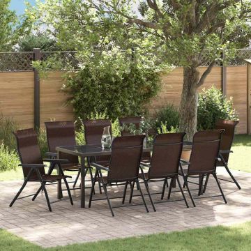 vidaXL Sodo valgomojo komplektas 9 pcs Ruda