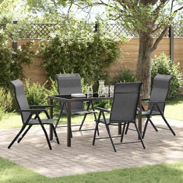 vidaXL Sodo valgomojo komplektas 5 pcs Pilka
