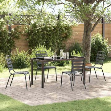 vidaXL Sodo valgomojo komplektas 5 pcs Antracitas