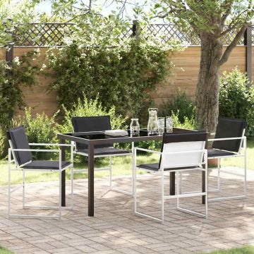 vidaXL Sodo valgomojo komplektas 5 pcs Balta