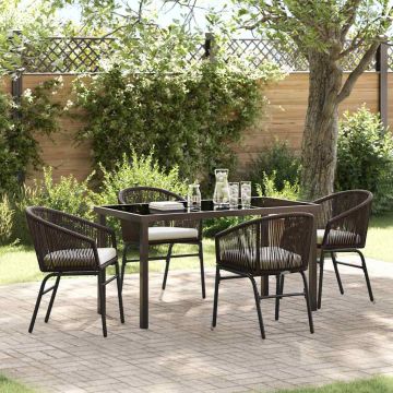vidaXL Sodo valgomojo komplektas 5 pcs Ruda