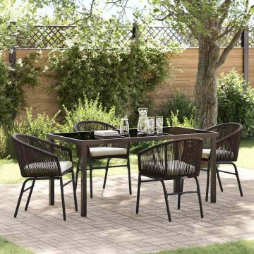 vidaXL Sodo valgomojo komplektas 5 pcs Ruda