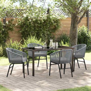 vidaXL Sodo valgomojo komplektas 5 pcs Antracitas