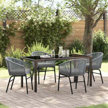vidaXL Sodo valgomojo komplektas 5 pcs Antracitas
