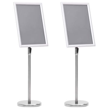 vidaXL Plakato stendai 2 pcs Sidabro 32.7 x 24 x 108 cm Aliuminis
