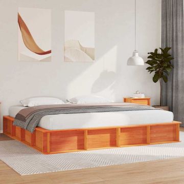vidaXL Lovos rėmas Vaško ruda 180 x 200 cm Kietos pušies mediena