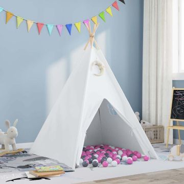 vidaXL Teepee palapinė Balta 120 x 120 x 150 cm Audinys ir plastikas