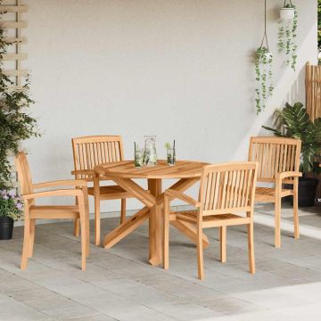 vidaXL Sodo valgomojo komplektas 3 pcs Ruda Kietas akacijų medis