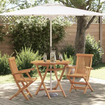 vidaXL Sodo valgomojo komplektas 3 pcs Ruda Kietos akacijos mediena