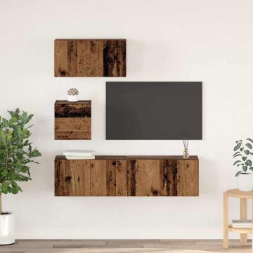 vidaXL TV spintelių komplektas 4 pcs Senovinis medis Apdirbta mediena