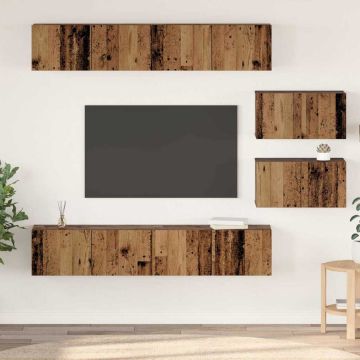 vidaXL TV spintelių komplektas 6 pcs Senovinis medis Apdirbta mediena