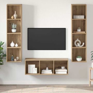 vidaXL TV spintelių komplektas 3 pcs Amatininkų ąžuolas
